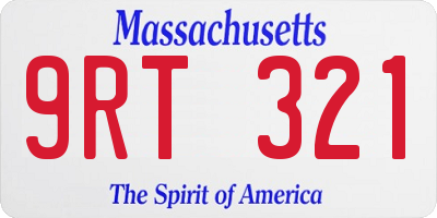 MA license plate 9RT321