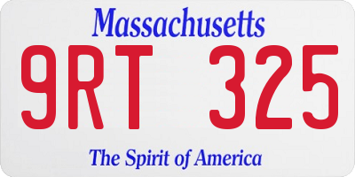 MA license plate 9RT325