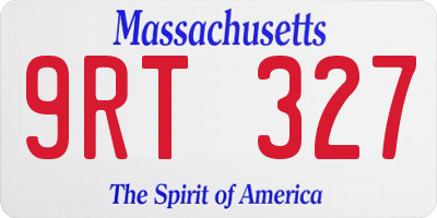 MA license plate 9RT327