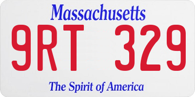 MA license plate 9RT329