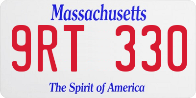 MA license plate 9RT330