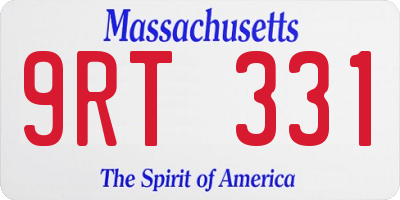 MA license plate 9RT331