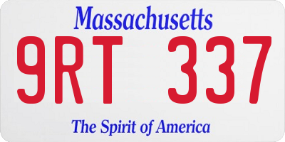 MA license plate 9RT337