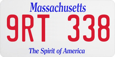 MA license plate 9RT338