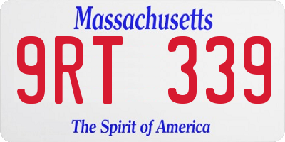 MA license plate 9RT339