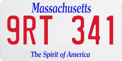 MA license plate 9RT341