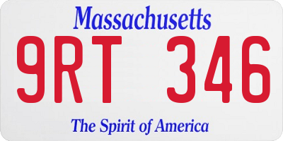 MA license plate 9RT346