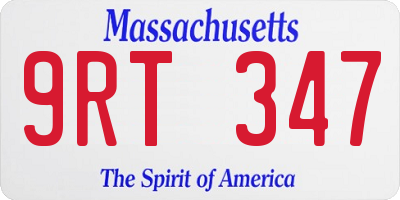 MA license plate 9RT347