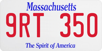 MA license plate 9RT350