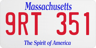 MA license plate 9RT351