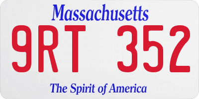 MA license plate 9RT352