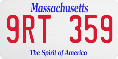 MA license plate 9RT359