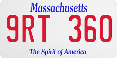 MA license plate 9RT360