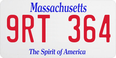 MA license plate 9RT364