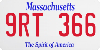MA license plate 9RT366