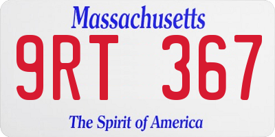 MA license plate 9RT367