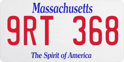 MA license plate 9RT368