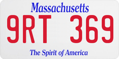 MA license plate 9RT369