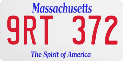 MA license plate 9RT372