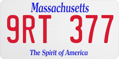 MA license plate 9RT377