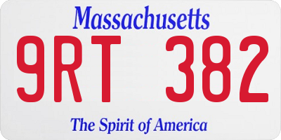 MA license plate 9RT382