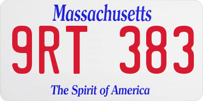 MA license plate 9RT383