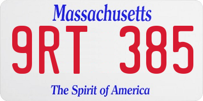 MA license plate 9RT385