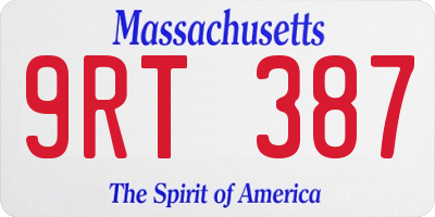 MA license plate 9RT387