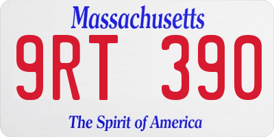 MA license plate 9RT390