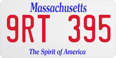 MA license plate 9RT395