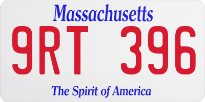 MA license plate 9RT396