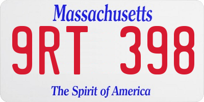 MA license plate 9RT398