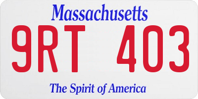 MA license plate 9RT403