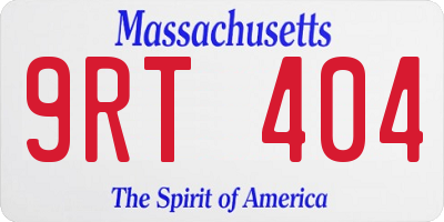 MA license plate 9RT404