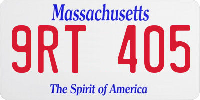 MA license plate 9RT405