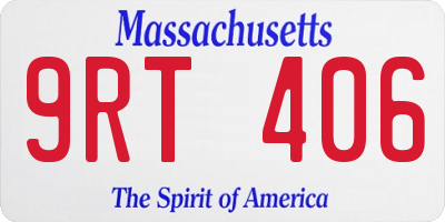 MA license plate 9RT406