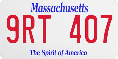 MA license plate 9RT407