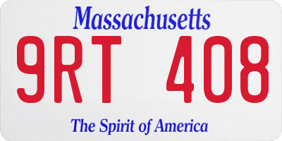 MA license plate 9RT408