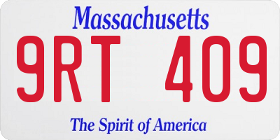 MA license plate 9RT409