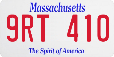 MA license plate 9RT410