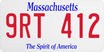 MA license plate 9RT412