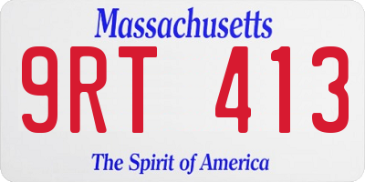 MA license plate 9RT413