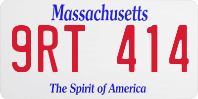 MA license plate 9RT414