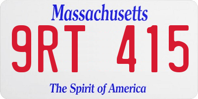 MA license plate 9RT415