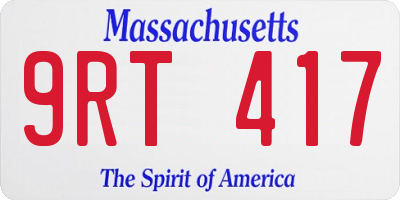 MA license plate 9RT417