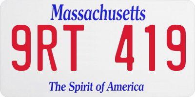 MA license plate 9RT419