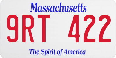 MA license plate 9RT422