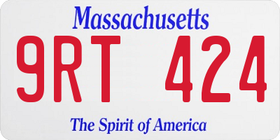MA license plate 9RT424