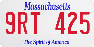 MA license plate 9RT425