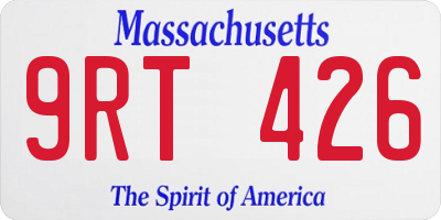 MA license plate 9RT426